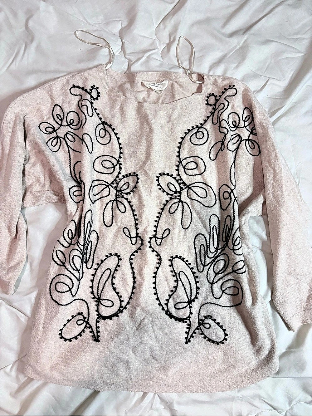 La Vila Milano Embellished Pink Blouse Like New